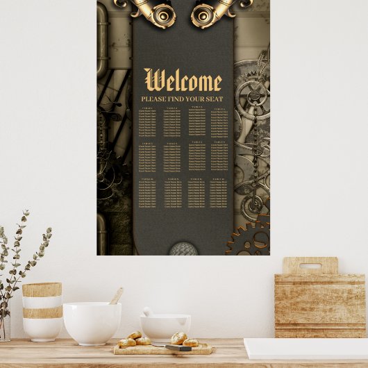 Romantik in Rädern und Röhren das Steampunk-Soul Poster (Küche)