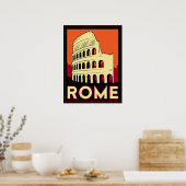 Romantik italy coliseum europe Vintage Retroreise Poster (Küche)