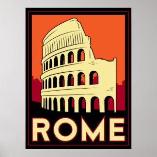 Romantik italy coliseum europe Vintage Retroreise Poster