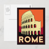 Romantik italy coliseum europe Vintage Retroreise Postkarte (Vorne/Hinten)