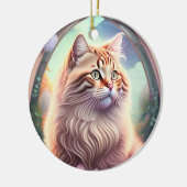 Romantik Katze mit Blumen Keramik Ornament (Links)