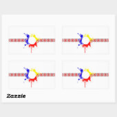 Romantik Land Traditionelles Flaggenmotiv Spritzer Rechteckiger Aufkleber (Blatt)