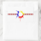 Romantik Land Traditionelles Flaggenmotiv Spritzer Rechteckiger Aufkleber (Tasche)