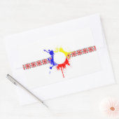 Romantik Land Traditionelles Flaggenmotiv Spritzer Rechteckiger Aufkleber (Umschlag)