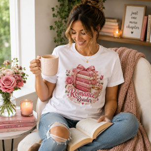 Romantik-Leser Rosa Bücherstapel Tri-Blend Shirt