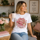 Romantik-Leser Rosa Bücherstapel Tri-Blend Shirt