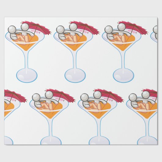 Romantik Martini Geschenkpapier (Flach)