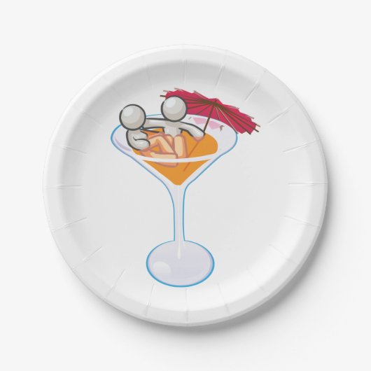 Romantik Martini Pappteller (Vorderseite)