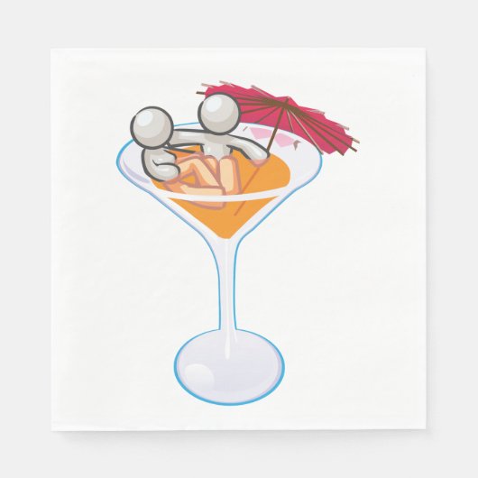 Romantik Martini Serviette (Vorderseite)