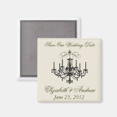 Romantik mit einem Kronleuchter ~ Save the Date Li Magnet (Vorderseite/Rückseite)