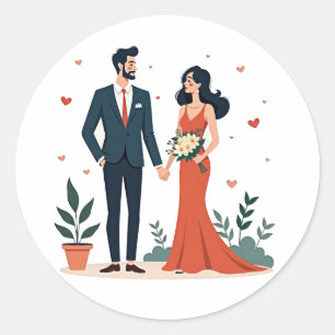 Romantik-Moment-Sticker Runder Aufkleber