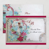 ROMANTIK MONOGRAMM SAVE THE DATE (Vorne/Hinten)