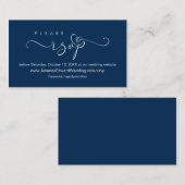 Romantik, Navy Blue, Hochzeiten Online-UAWG, Erinn Begleitkarte (Vorne/Hinten)