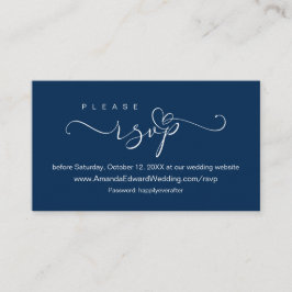 Romantik, Navy Blue, Hochzeiten Online-UAWG, Erinn Begleitkarte