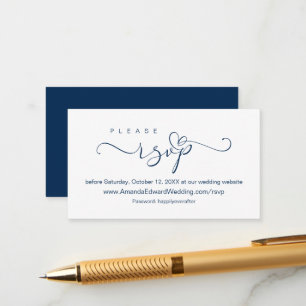 Romantik, Navy Blue, Hochzeiten Online-UAWG, Erinn Begleitkarte