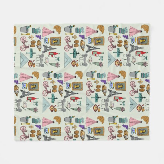 Romantik Paris Fleecedecke (Vorderseite (Horizontal))