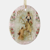 Romantik Paris Lovers rosa Shabbychic Keramikornament (Rechts)