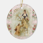 Romantik Paris Lovers rosa Shabbychic Keramikornament (Links)