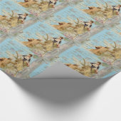 Romantik Paris Lovers Shabbychic Blue Geschenkpapier (Ecke)