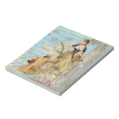 Romantik Paris Lovers Shabbychic Blue Notizblock (Rotiert)