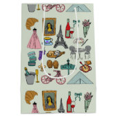 Romantik Paris Mittlere Geschenktüte (Rückseite)