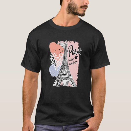 Romantik Paris Mon Amour Paris Meine Liebe Eiffel  T-Shirt (Vorderseite)