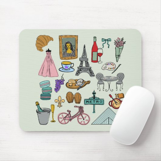 Romantik Paris Mousepad (Mit Mouse)