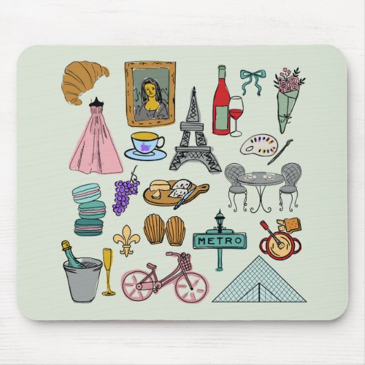 Romantik Paris Mousepad (Vorne)