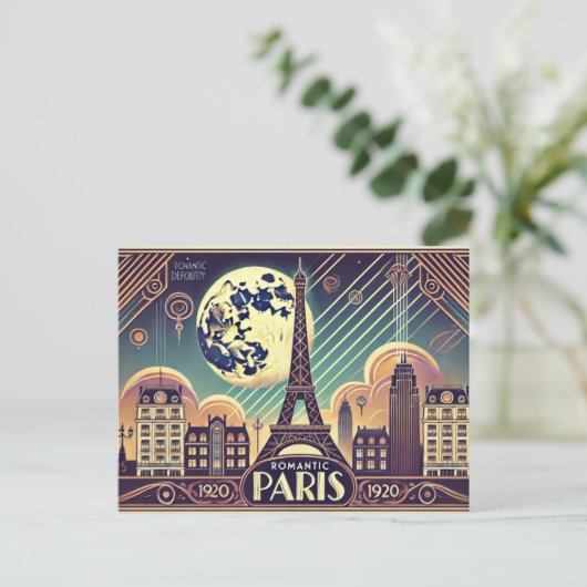 Romantik Paris Postkarte (Stehend Vorderseite)