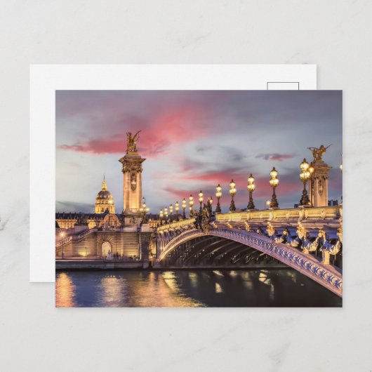 Romantik Paris Postkarte (Vorne/Hinten)