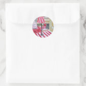 Romantik Paris Runder Aufkleber (Tasche)
