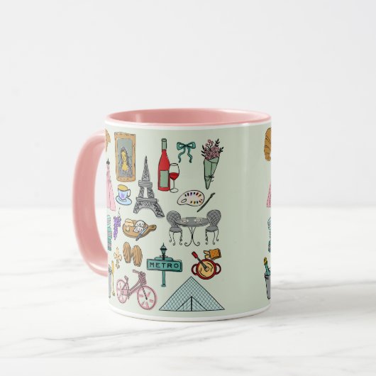 Romantik Paris Tasse (Vorderseite Links)