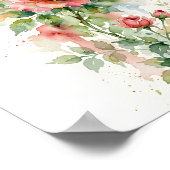 Romantik Rosen Aquarell Kunst Poster (Ecke)