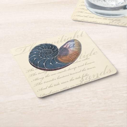 Romantik Seashell Rechteckiger Pappuntersetzer (angewinkelt)