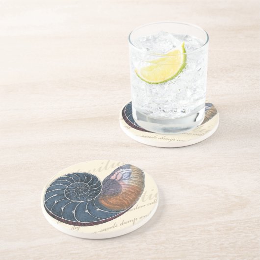 Romantik Seashell Sandstein Untersetzer (Seite)