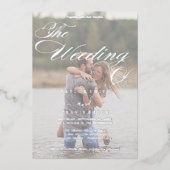 Romantik | Silber Foil Faded Foto Wedding Folieneinladung (Vorderseite)