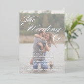 Romantik | Silber Foil Faded Foto Wedding Folieneinladung (Stehend vorne)