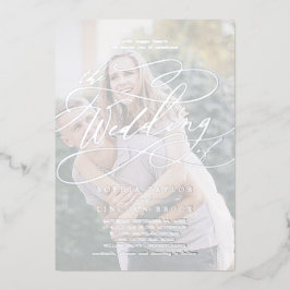 Romantik | Silber Foil Faded Foto Wedding Folieneinladung