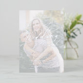 Romantik | Silber Foil Faded Foto Wedding Folieneinladung (Stehend vorne)
