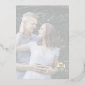 Romantik | Silber Foil Faded Foto Wedding Folieneinladung (Rückseite)