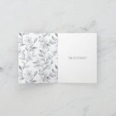 Romantik Silver Rose Floral Vielen Dank Karte (Innenseite)