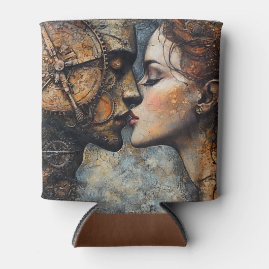 Romantik Steampunk Kiss Dosenkühler (Vorderseite)