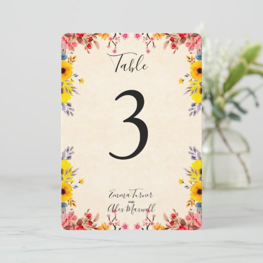 Romantik | TISCHNUMMERN (Stehend Vorderseite)