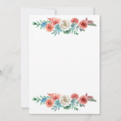 Romantik Türkis | Peach Hübsch Wedding Einladung (Rückseite)