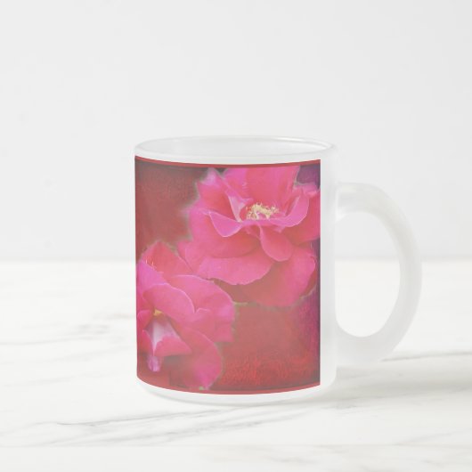 Romantik und Rote Rose Mattglastasse (Rechts)