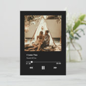Romantik Valentine Paar Love Music Player Feiertagskarte (Stehend Vorderseite)
