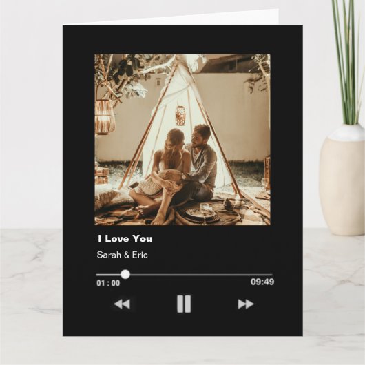 Romantik Valentine Paar Love Music Player Karte (Vorderseite)