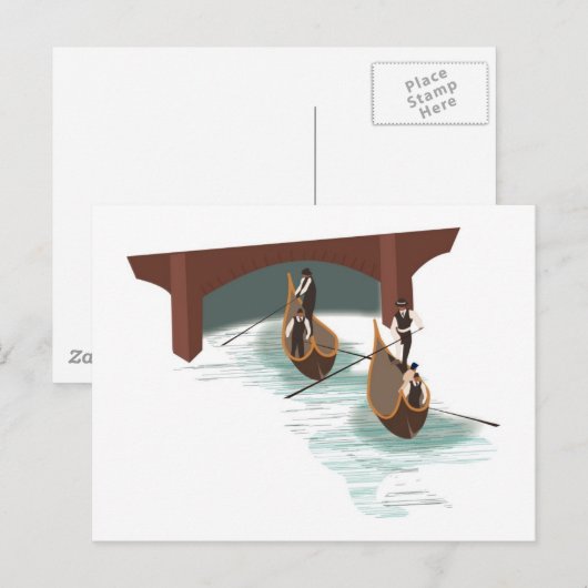 Romantik Venice Gondolas Postkarte (Vorne/Hinten)