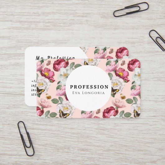 Romantik Visitenkarte (Vorderseite/Rückseite Beispiel)