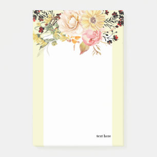 Romantik , Wasserfarbe , Blume Blumenfeder Post-it Klebezettel